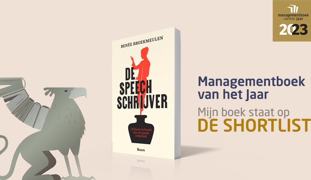 De Speechschrijver op de shortlist Managementboek van het Jaar